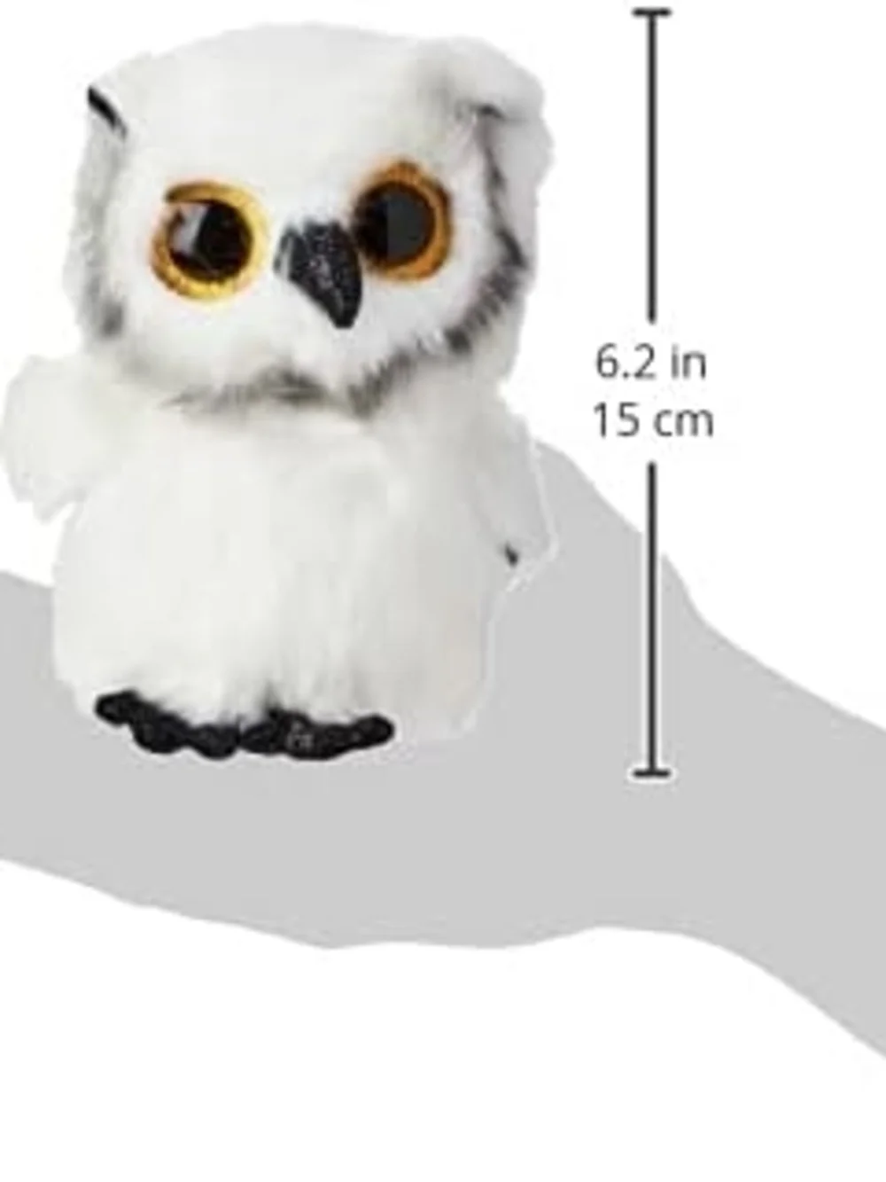 Ty Beanie Boo Plush Owl - White with Gray Accents